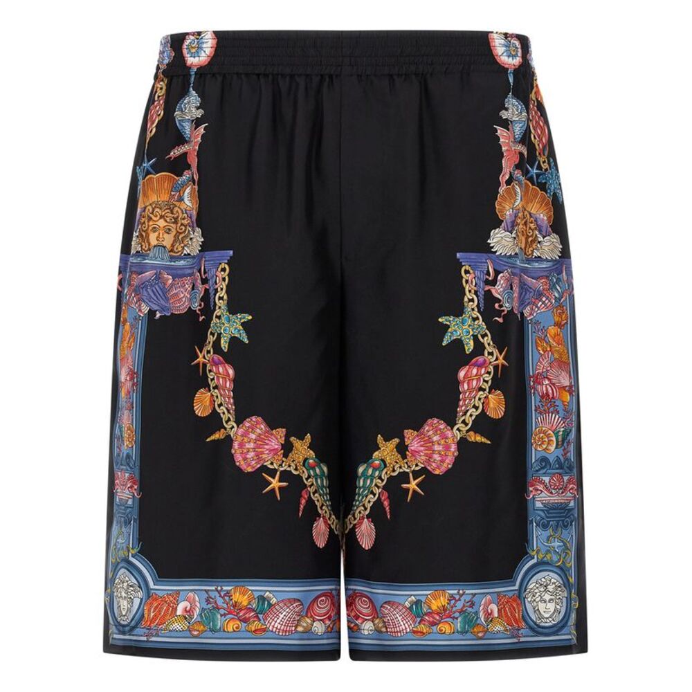 Versace Multicolor Silk Bermuda Men's Shorts